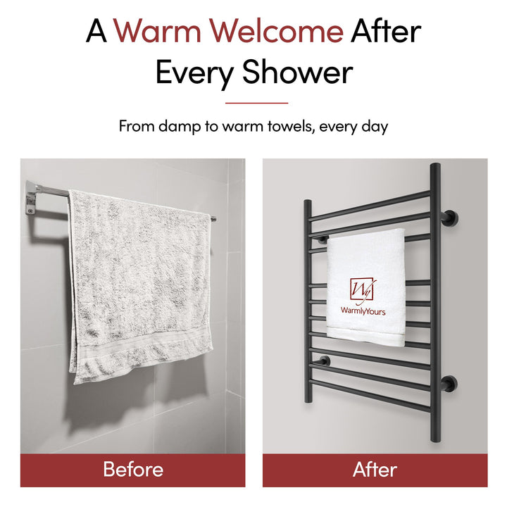 WarmlyYours Infinity Straight Dual Connect (Hardwired and Plug in) Towel Warmer  - 23.6"w x 32"h