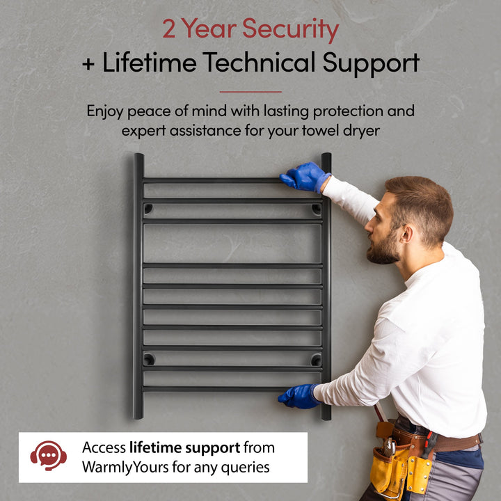 WarmlyYours Infinity Straight Dual Connect (Hardwired and Plug in) Towel Warmer  - 23.6"w x 32"h