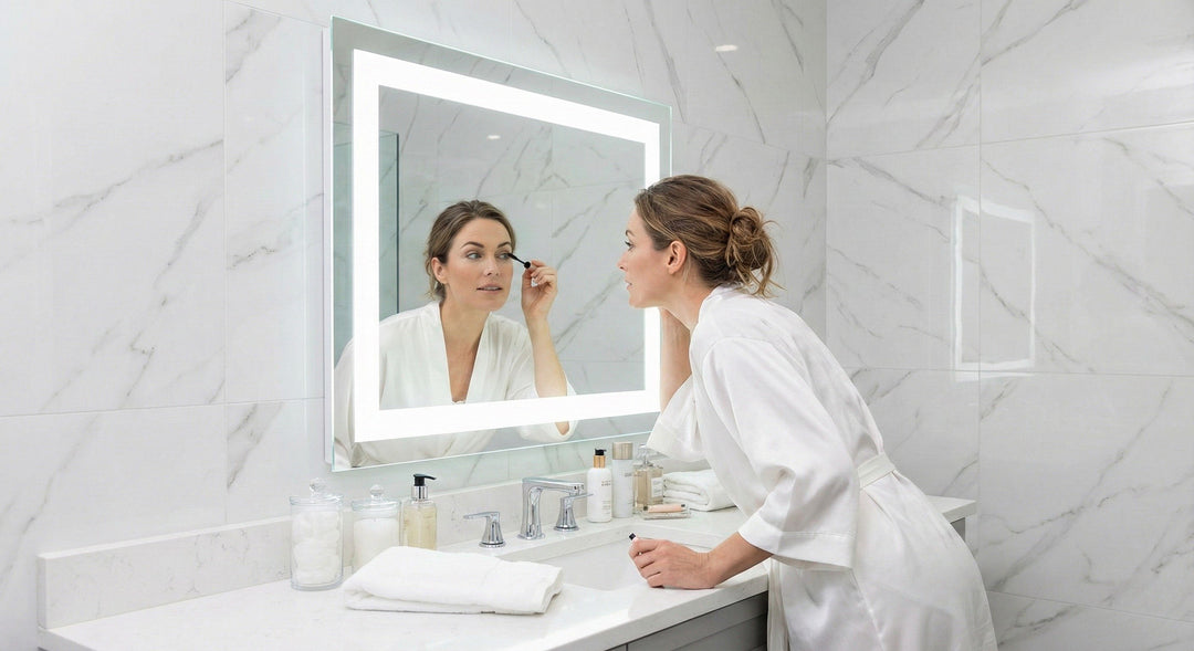 WarmlyYours Judy Wall-mounted LED Backlit Mirror - Rectangle 36″ x 24″ only towel warmers