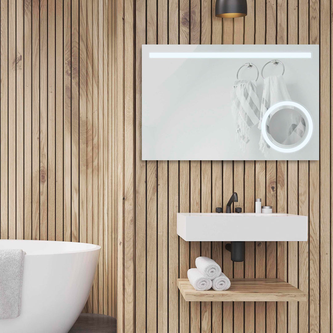 WarmlyYours Judy Wall-mounted LED Backlit Mirror - Rectangle 36″ x 24″ only towel warmers