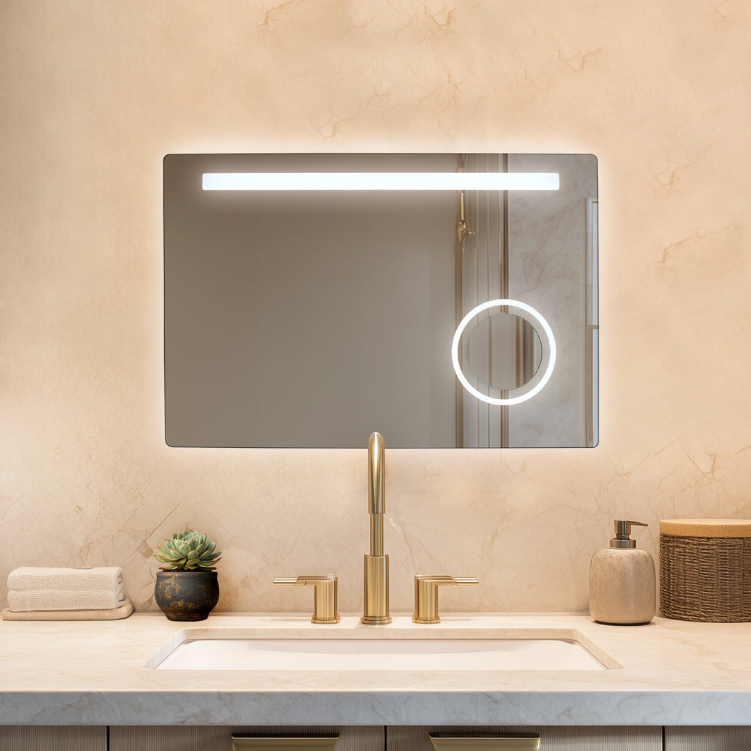 WarmlyYours Judy Wall-mounted LED Backlit Mirror - Rectangle 36″ x 24″ only towel warmers