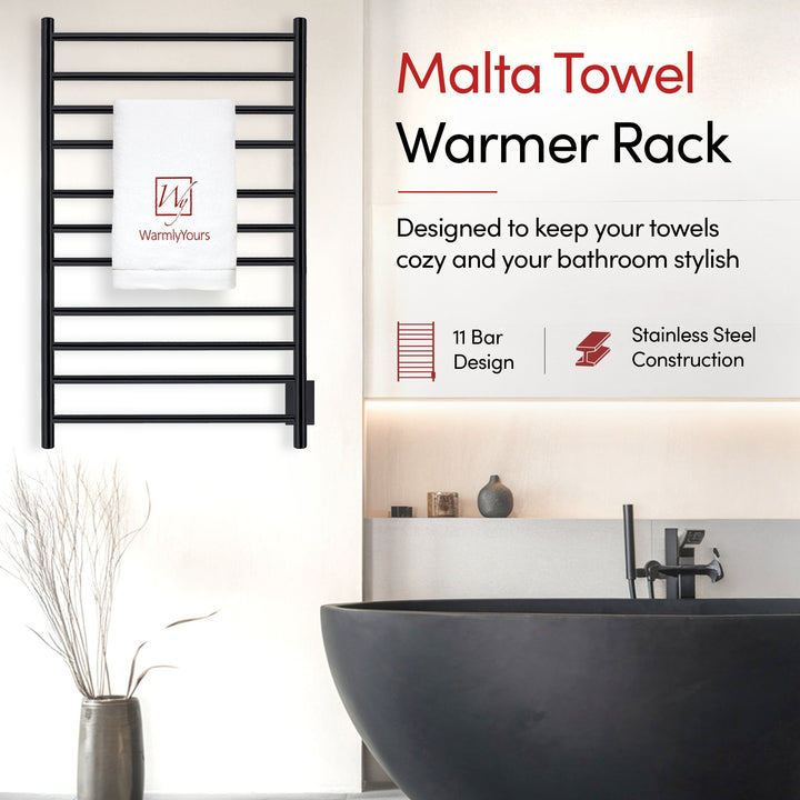 WarmlyYours Malta TWS4-MLT11KH Wall Mounted Hardwired Towel Warmer- 24.8"w x 41.33"h only towel warmers