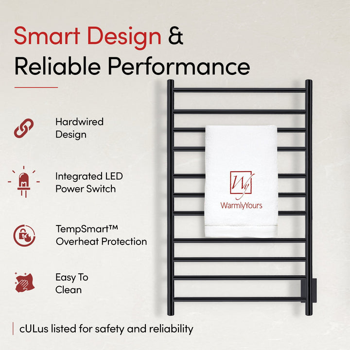 WarmlyYours Malta TWS4-MLT11KH Wall Mounted Hardwired Towel Warmer- 24.8"w x 41.33"h only towel warmers