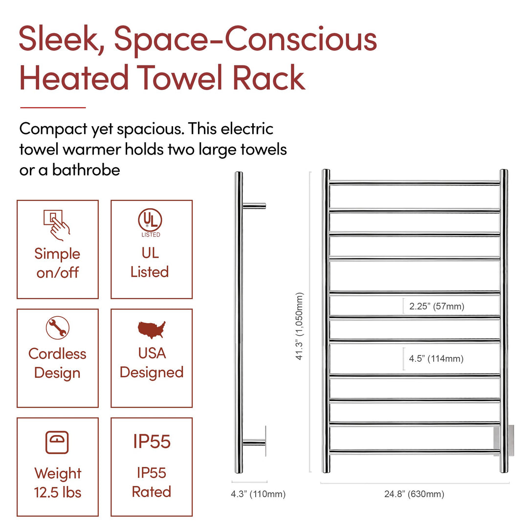 WarmlyYours Malta TWS4-MLT11KH Wall Mounted Hardwired Towel Warmer- 24.8"w x 41.33"h only towel warmers