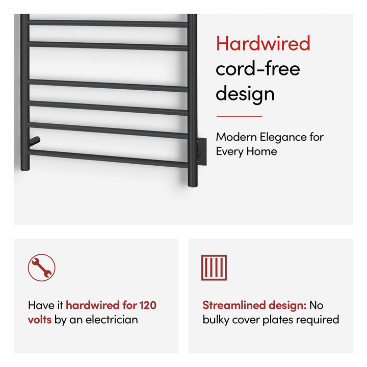 WarmlyYours Malta TWS4-MLT11KH Wall Mounted Hardwired Towel Warmer- 24.8"w x 41.33"h only towel warmers