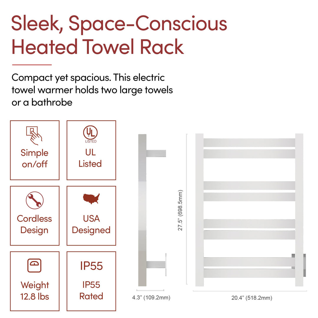 WarmlyYours Maple 8 Hardwired Towel Warmer - 20.4"w x 27.5"h only towel warmers