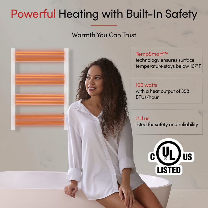 WarmlyYours Maple 8 Hardwired Towel Warmer - 20.4"w x 27.5"h only towel warmers