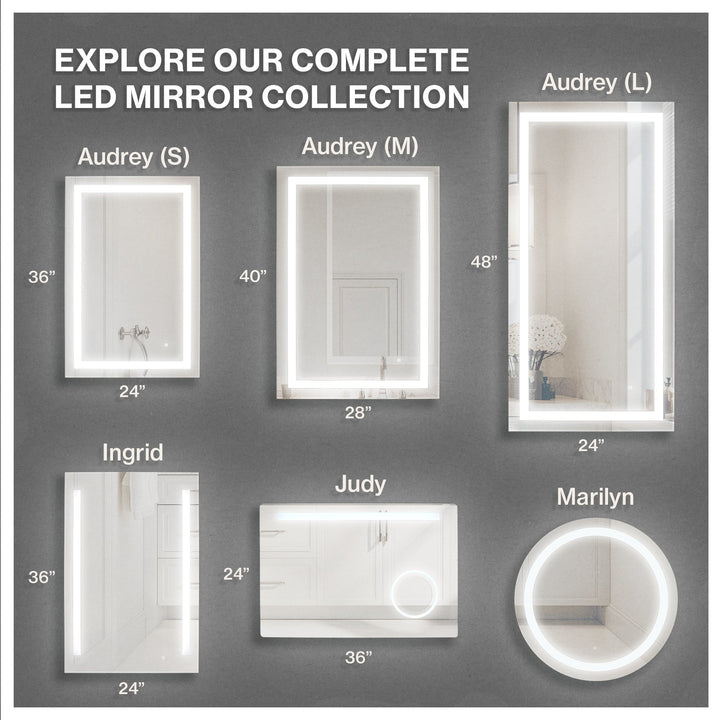 WarmlyYours Marilyn Wall-mounted LED Backlit Mirror - Round 27.5″ only towel warmers