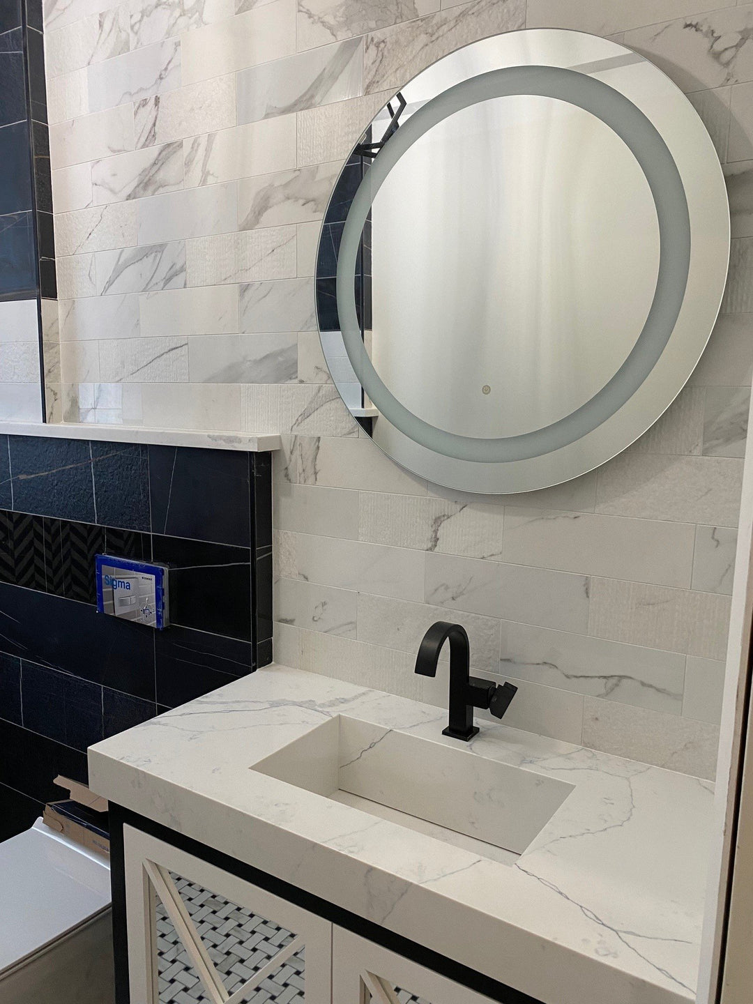 WarmlyYours Marilyn Wall-mounted LED Backlit Mirror - Round 27.5″ only towel warmers