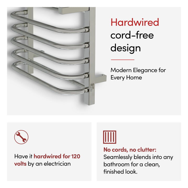 WarmlyYours Maui TWS1-MAU07PH Wall Mounted Hardwired Towel Warmer- 20.27"w x 22.44"h only towel warmers