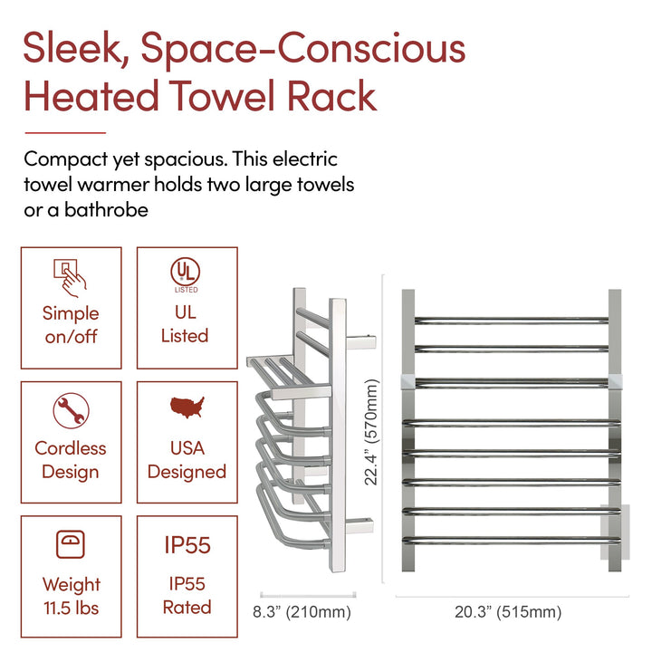 WarmlyYours Maui TWS1-MAU07PH Wall Mounted Hardwired Towel Warmer- 20.27"w x 22.44"h only towel warmers