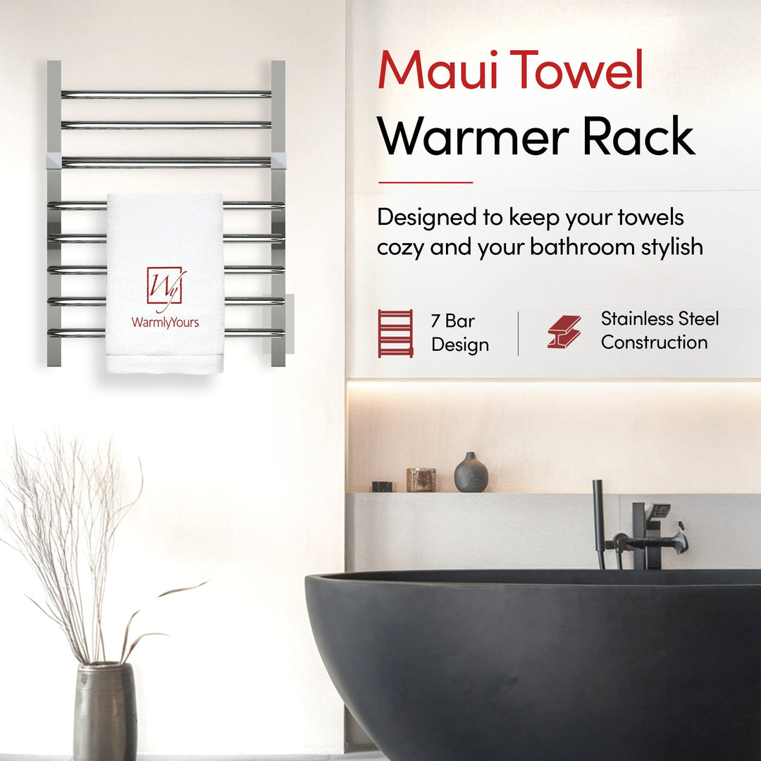 WarmlyYours Maui TWS1-MAU07PH Wall Mounted Hardwired Towel Warmer- 20.27"w x 22.44"h only towel warmers