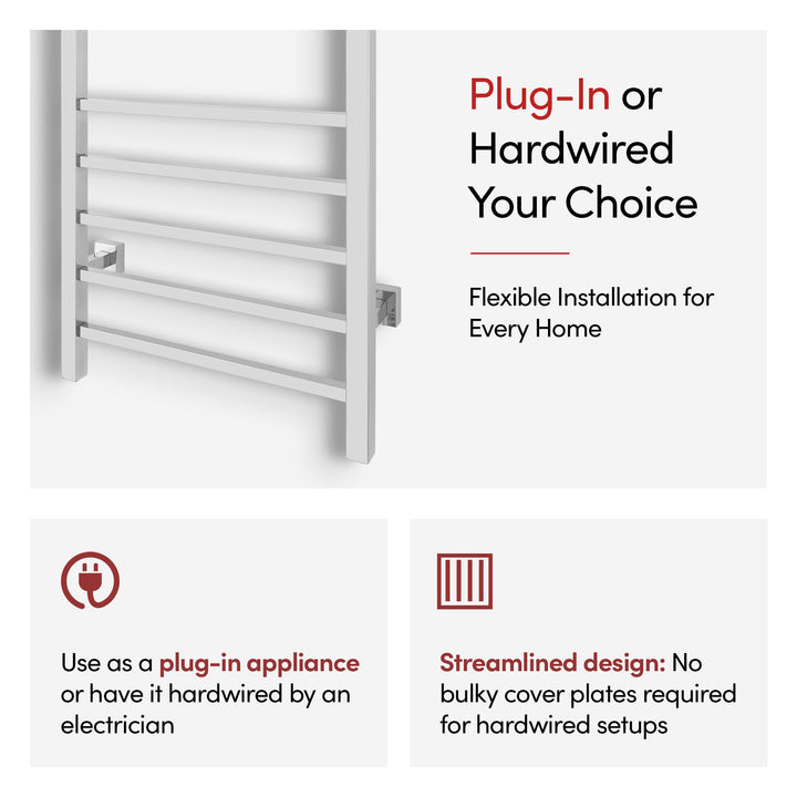 WarmlyYours Metropolitan TW-MT-10PS-HP Wall Mounted Dual Towel Warmer- 19.75"w x 41.5"h Only towel warmers