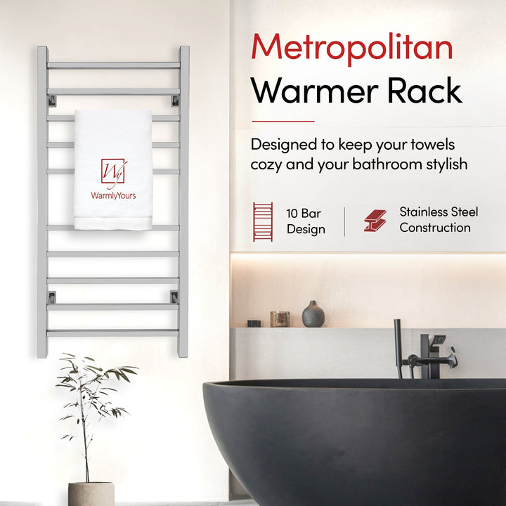 WarmlyYours Metropolitan TW-MT-10PS-HP Wall Mounted Dual Towel Warmer- 19.75"w x 41.5"h Only towel warmers