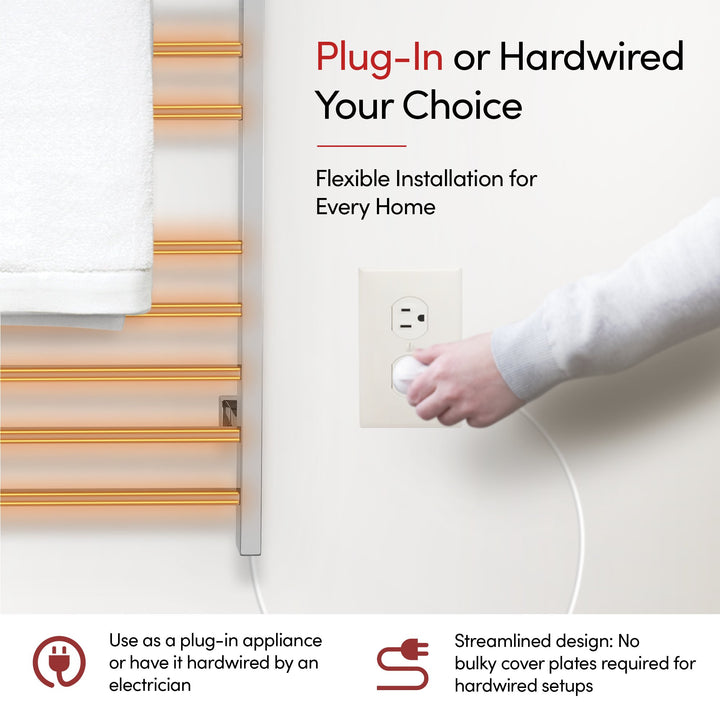 WarmlyYours Metropolitan TW-MT-10PS-HP Wall Mounted Dual Towel Warmer- 19.75"w x 41.5"h Only towel warmers