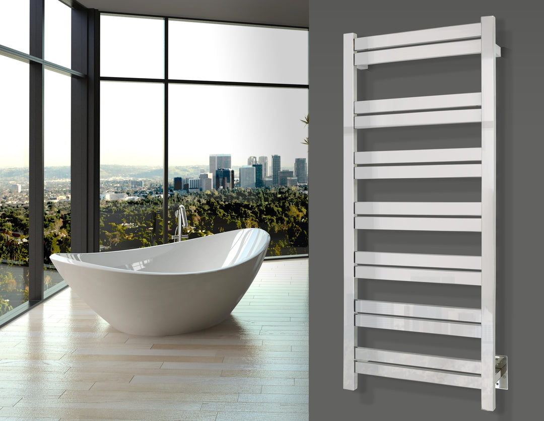 WarmlyYours Milan 14 TWS6-MLN14PH Wall Mounted Hardwired Towel Warmer- 20.4"w x 47.6"h