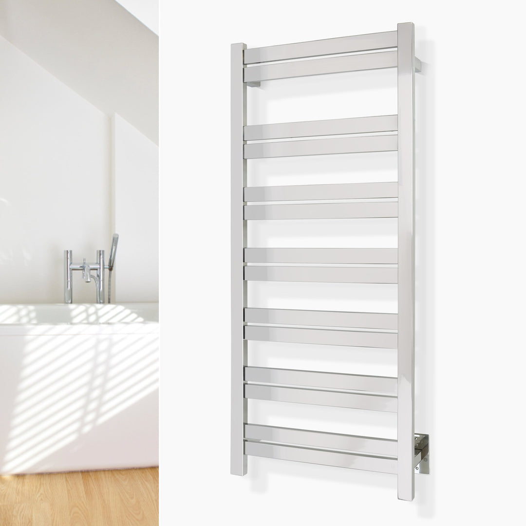 WarmlyYours Milan 14 TWS6-MLN14PH Wall Mounted Hardwired Towel Warmer- 20.4"w x 47.6"h