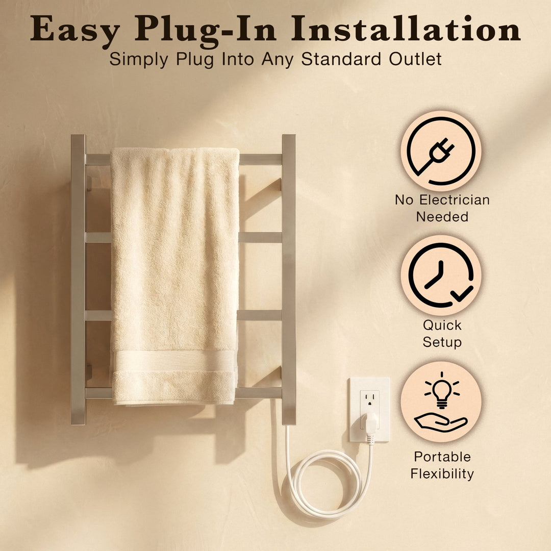 WarmlyYours Palma TWS2-PLM04PP Wall Mounted Plug-in Towel Warmer- 17.71"w x 19.68"h
