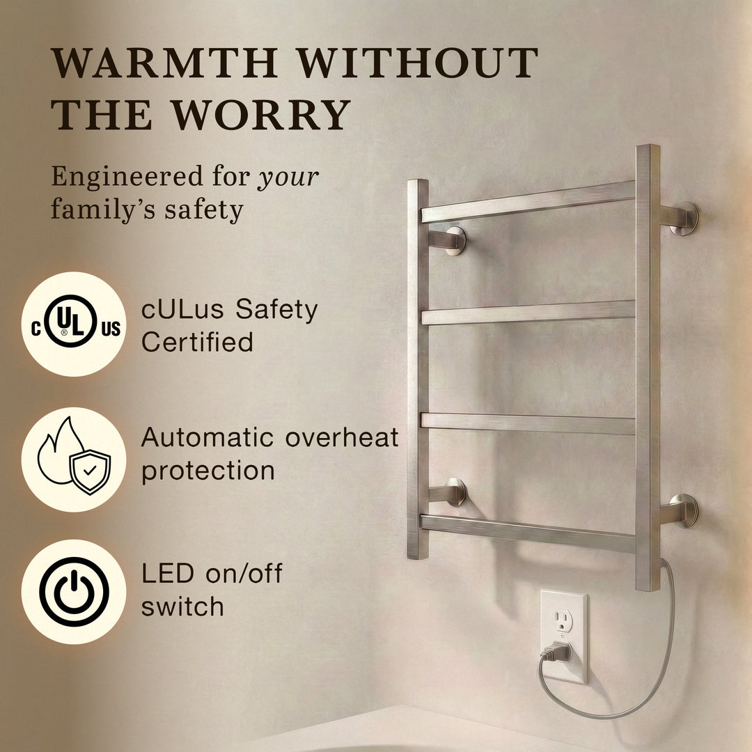 WarmlyYours Palma TWS2-PLM04PP Wall Mounted Plug-in Towel Warmer- 17.71"w x 19.68"h