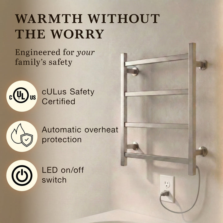 WarmlyYours Palma TWS2-PLM04PP Wall Mounted Plug-in Towel Warmer- 17.71"w x 19.68"h