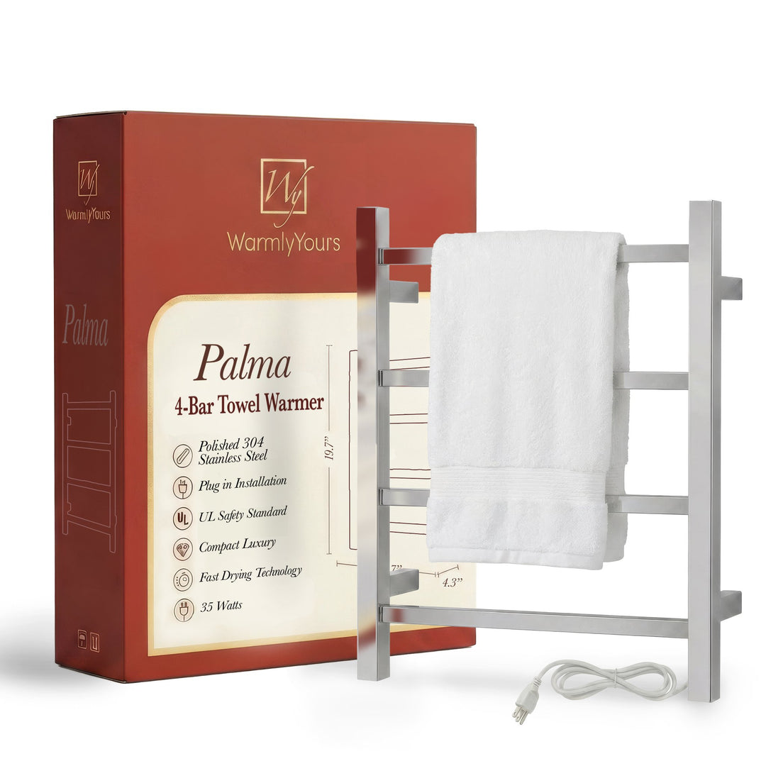 WarmlyYours Palma TWS2-PLM04PP Wall Mounted Plug-in Towel Warmer- 17.71"w x 19.68"h
