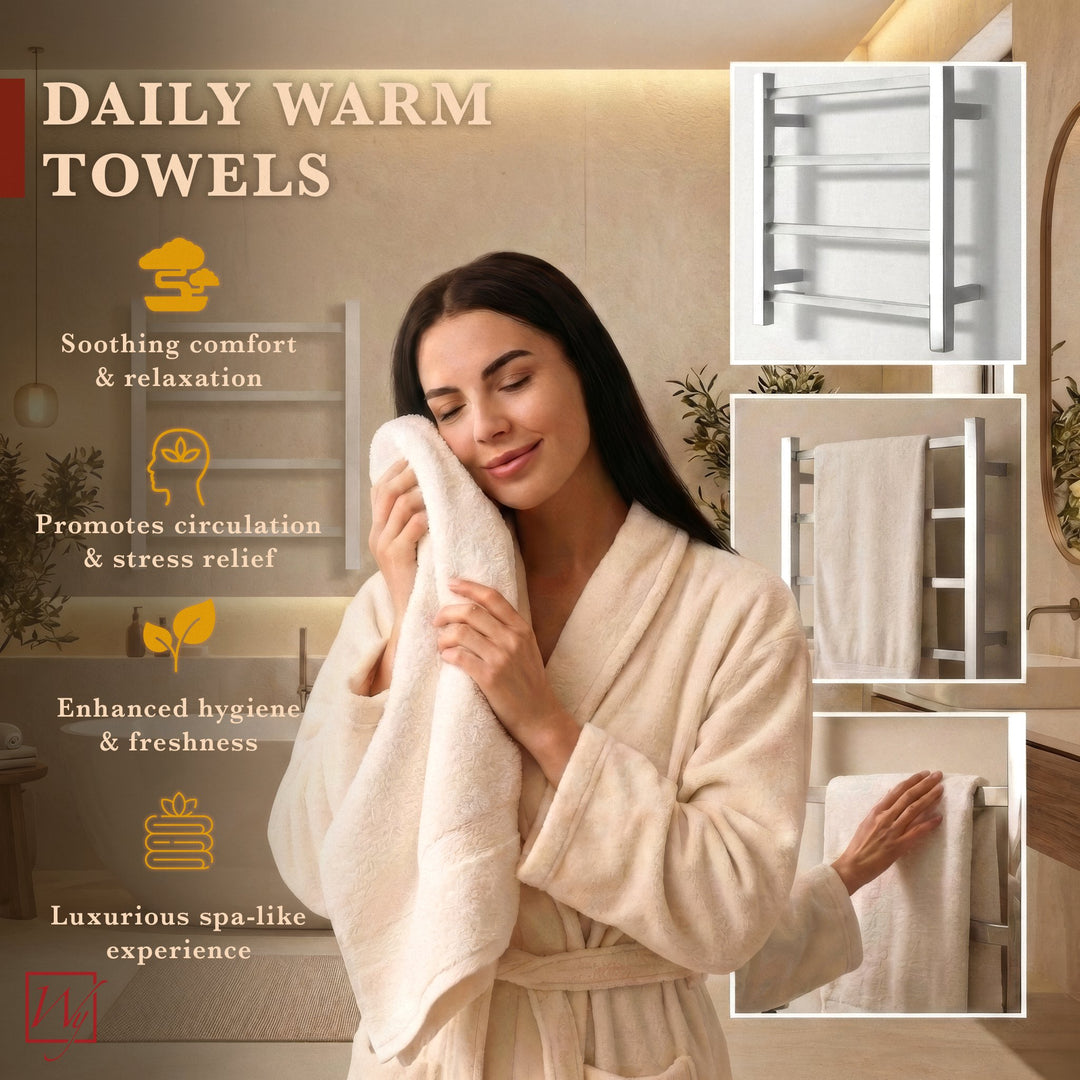 WarmlyYours Palma TWS2-PLM04PP Wall Mounted Plug-in Towel Warmer- 17.71"w x 19.68"h