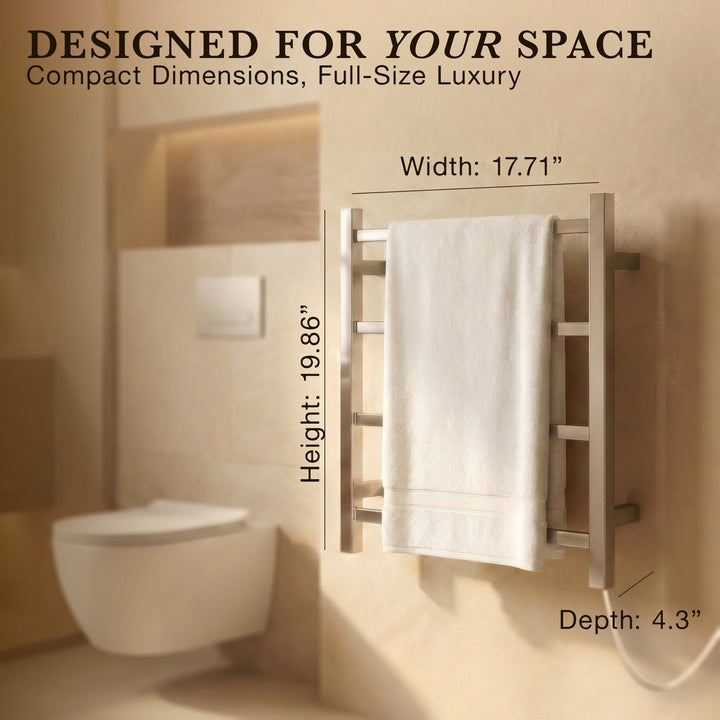 WarmlyYours Palma TWS2-PLM04PP Wall Mounted Plug-in Towel Warmer- 17.71"w x 19.68"h