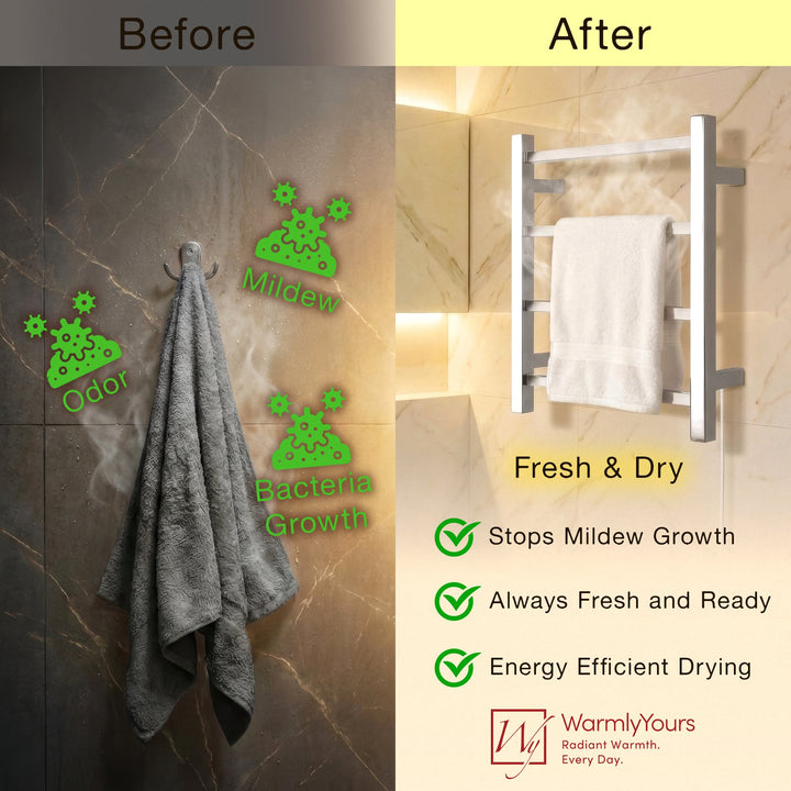 WarmlyYours Palma TWS2-PLM04PP Wall Mounted Plug-in Towel Warmer- 17.71"w x 19.68"h
