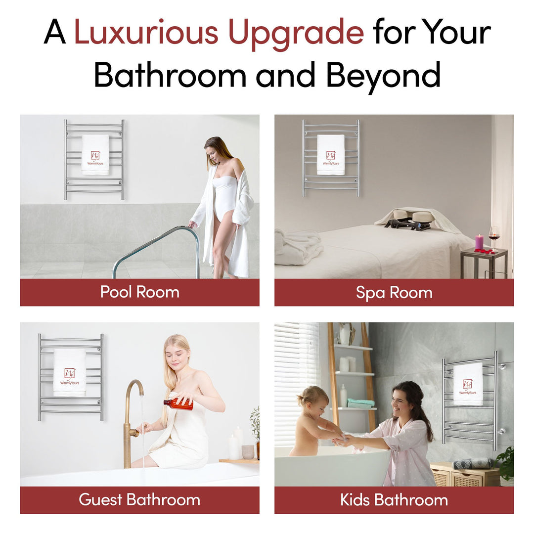 WarmlyYours Riviera TW-R09GS-HP Wall Mounted Plug-in or Hardwired Towel Warmer- 24"w x 32"h only towel warmers