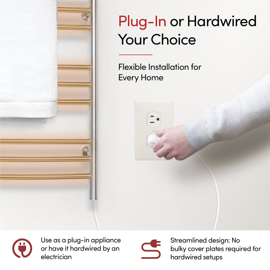 WarmlyYours Riviera TW-R09GS-HP Wall Mounted Plug-in or Hardwired Towel Warmer- 24"w x 32"h only towel warmers
