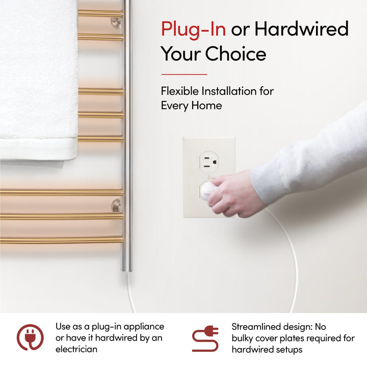 WarmlyYours Riviera TW-R09GS-HP Wall Mounted Plug-in or Hardwired Towel Warmer- 24"w x 32"h only towel warmers