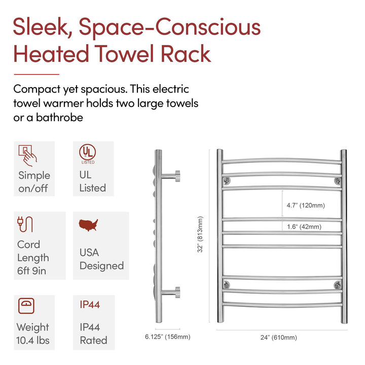 WarmlyYours Riviera TW-R09GS-HP Wall Mounted Plug-in or Hardwired Towel Warmer- 24"w x 32"h only towel warmers
