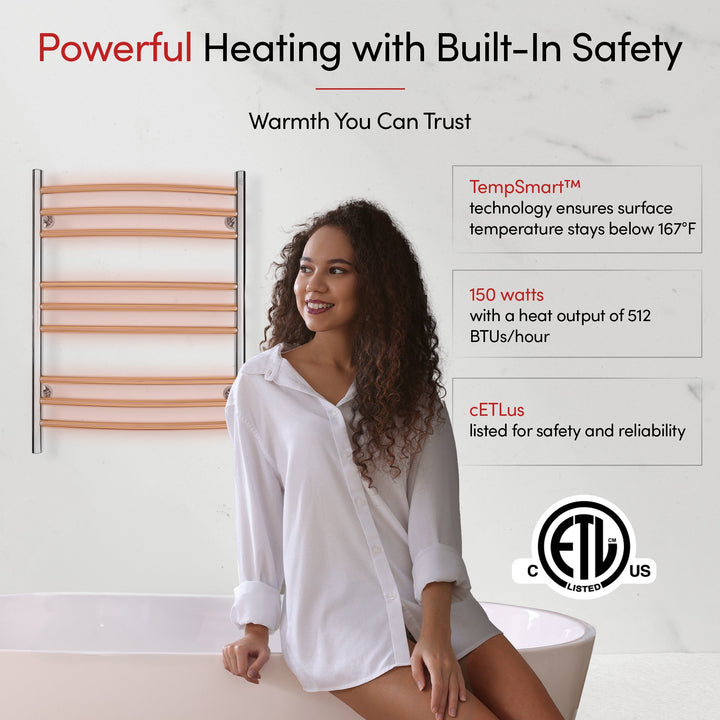 WarmlyYours Riviera TW-R09GS-HP Wall Mounted Plug-in or Hardwired Towel Warmer- 24"w x 32"h only towel warmers