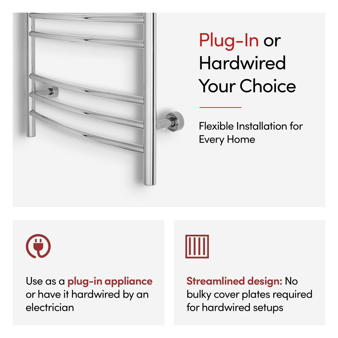WarmlyYours Riviera TW-R09GS-HP Wall Mounted Plug-in or Hardwired Towel Warmer- 24"w x 32"h only towel warmers