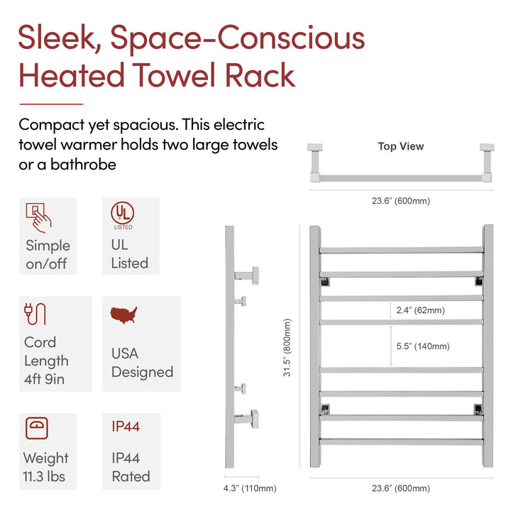 WarmlyYours Sierra Dual Connect (Hardwired and Plug in) Towel Warmer  - 24"w x 32"h only towel warmers