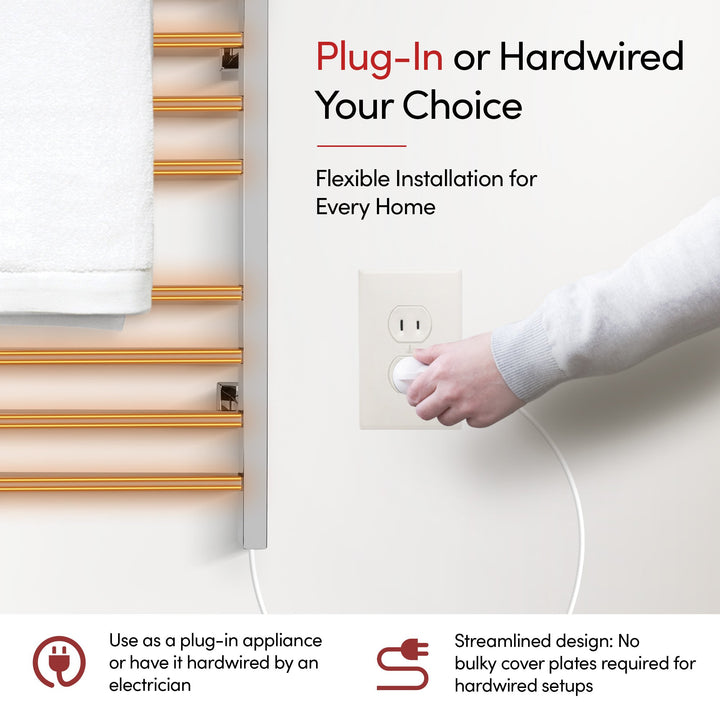 WarmlyYours Sierra Dual Connect (Hardwired and Plug in) Towel Warmer  - 24"w x 32"h only towel warmers
