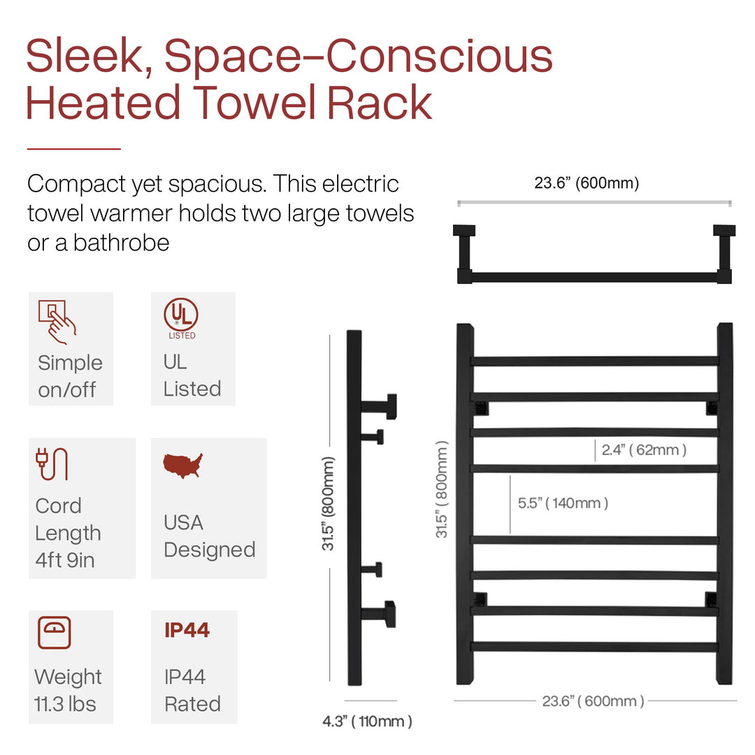 WarmlyYours Sierra Dual Connect (Hardwired and Plug in) Towel Warmer  - 24"w x 32"h only towel warmers