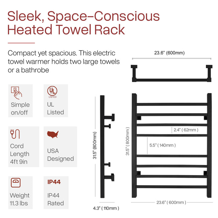 WarmlyYours Sierra Dual Connect (Hardwired and Plug in) Towel Warmer  - 24"w x 32"h only towel warmers