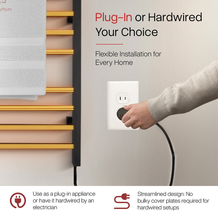 WarmlyYours Sierra Dual Connect (Hardwired and Plug in) Towel Warmer  - 24"w x 32"h only towel warmers
