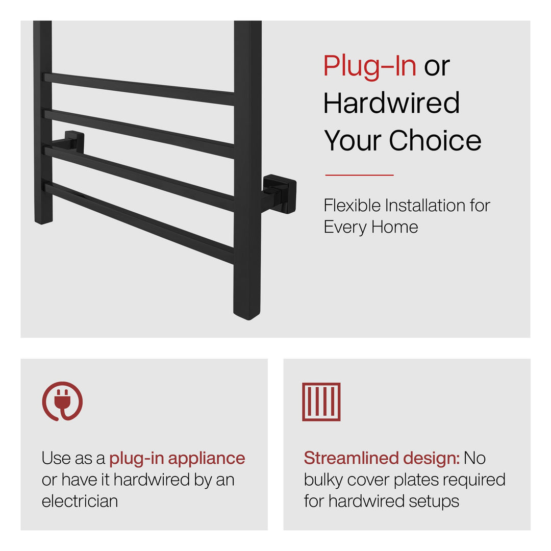 WarmlyYours Sierra Dual Connect (Hardwired and Plug in) Towel Warmer  - 24"w x 32"h only towel warmers