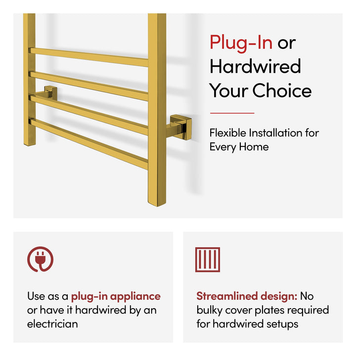 WarmlyYours Sierra Dual Connect (Hardwired and Plug in) Towel Warmer  - 24"w x 32"h only towel warmers