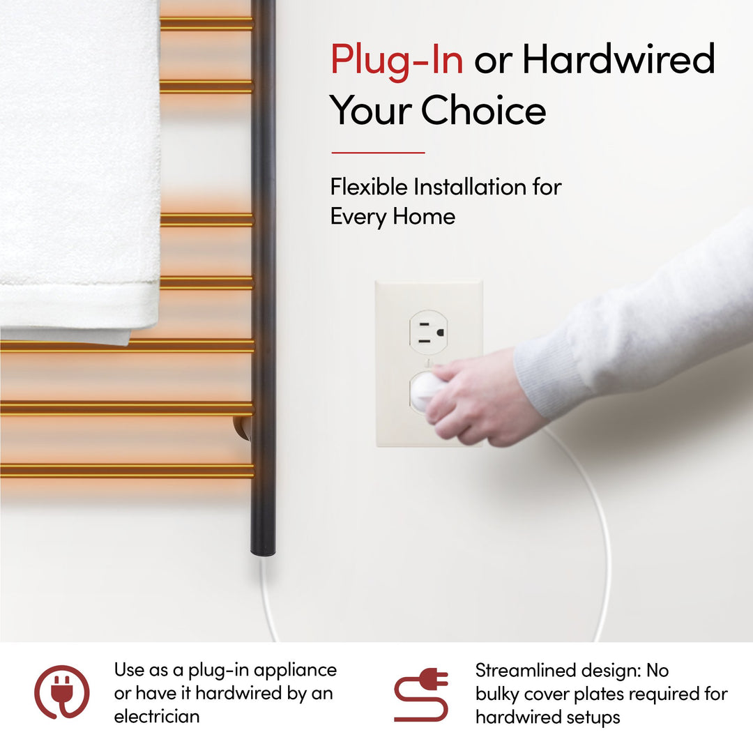 WarmlyYours Summit Dual Connect (Hardwired and Plug in) Towel Warmer - 19"w x 35.5"h only towel warmers