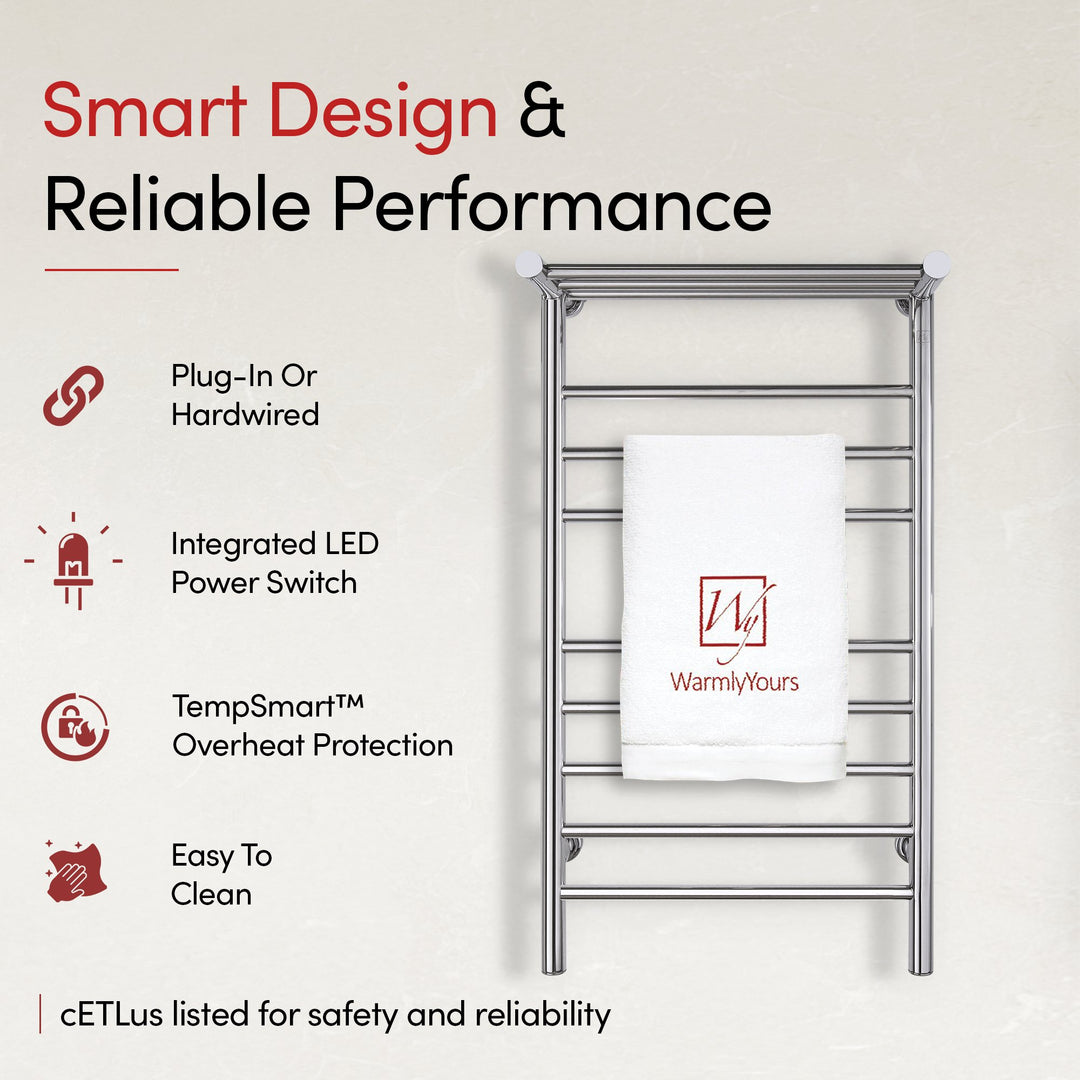 WarmlyYours Summit Dual Connect (Hardwired and Plug in) Towel Warmer - 19"w x 35.5"h only towel warmers