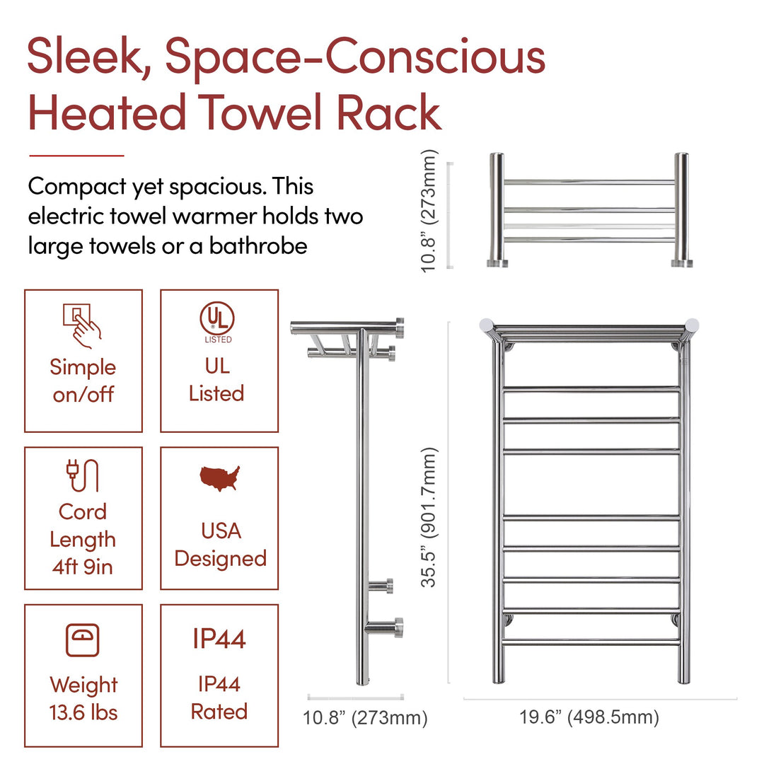 WarmlyYours Summit Dual Connect (Hardwired and Plug in) Towel Warmer - 19"w x 35.5"h only towel warmers