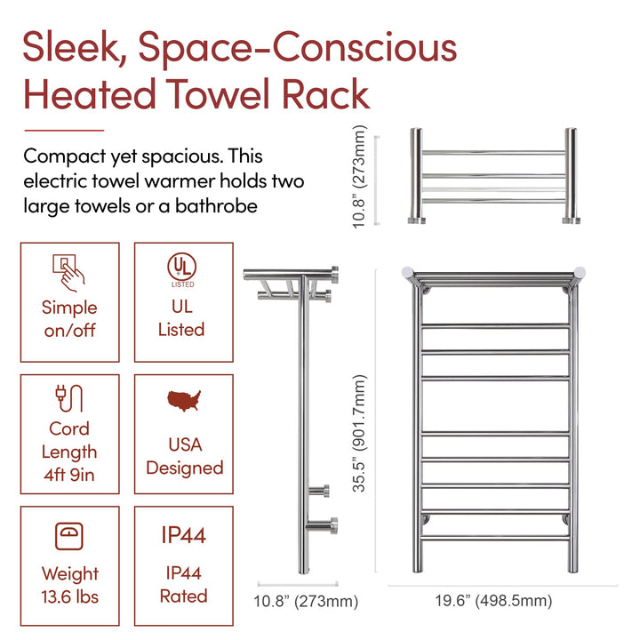 WarmlyYours Summit Dual Connect (Hardwired and Plug in) Towel Warmer - 19"w x 35.5"h only towel warmers