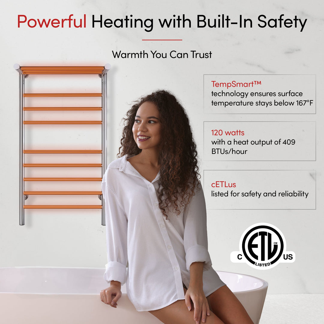 WarmlyYours Summit Dual Connect (Hardwired and Plug in) Towel Warmer - 19"w x 35.5"h only towel warmers