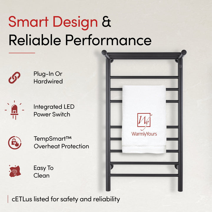 WarmlyYours Summit Dual Connect (Hardwired and Plug in) Towel Warmer - 19"w x 35.5"h only towel warmers