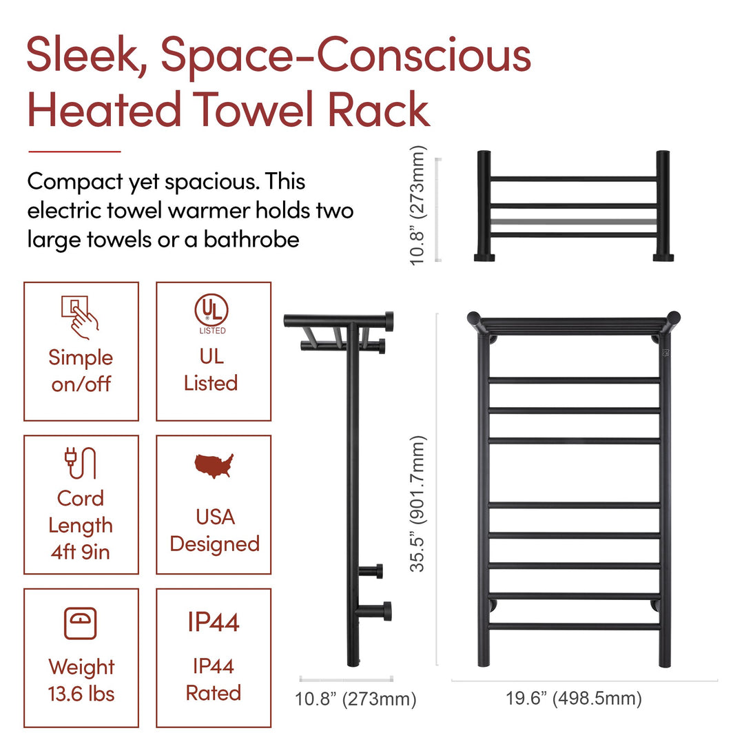 WarmlyYours Summit Dual Connect (Hardwired and Plug in) Towel Warmer - 19"w x 35.5"h only towel warmers