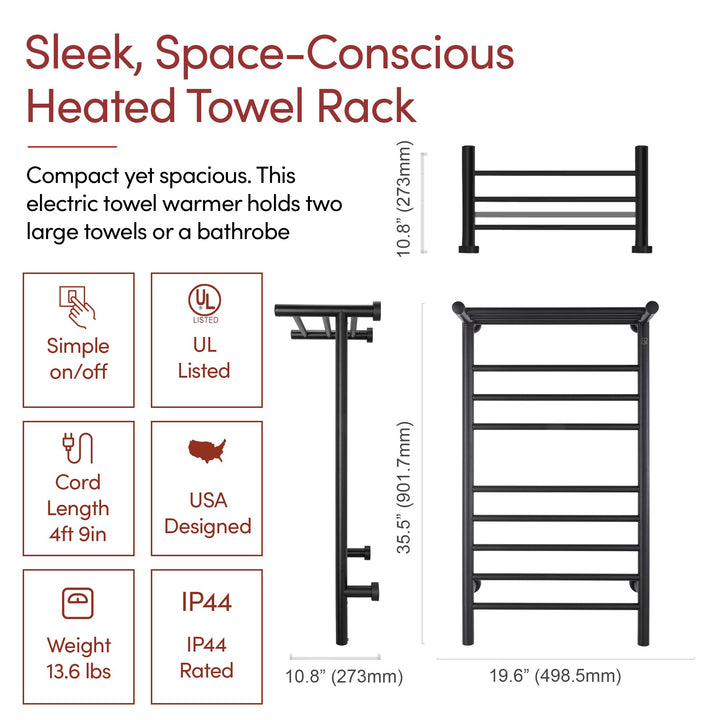WarmlyYours Summit Dual Connect (Hardwired and Plug in) Towel Warmer - 19"w x 35.5"h only towel warmers