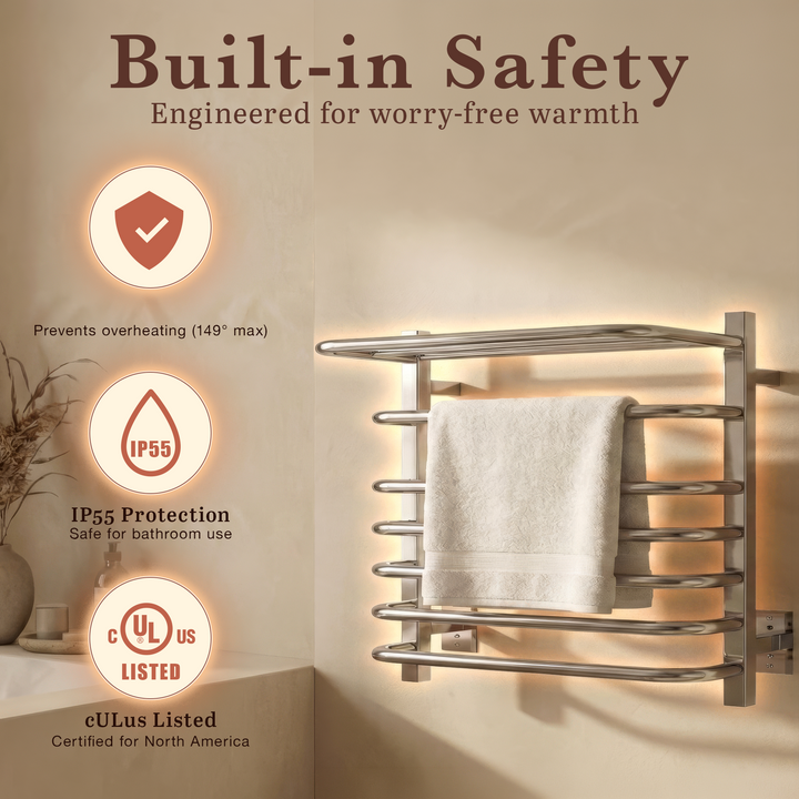 WarmlyYours Vancouver TWS1-VNC06PH Wall Mounted Hardwired Towel Warmer- 23.6"w x 20.4"h only towel warmers